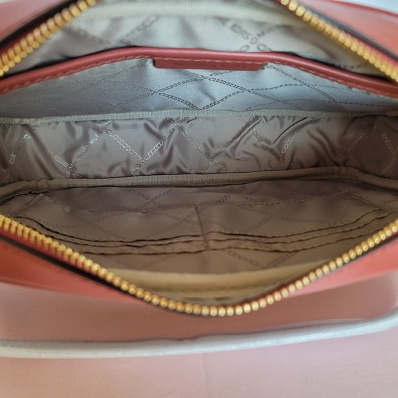 MICHAEL KORS Signature Logo Jet Set Charm Large East West Crossbody-Cinnamon⭐ - Picture 15 of 16